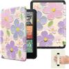 MoKo Custodia per 7 Ebook Reader(12a Gen 2024) e Colorsoft Signature Edition 2024, Cover Leggera con Cinturino da Polso Auto Sonno/Sveglia,Non adatto a Kobo Aura 2/Remarkable,Pittura ad Olio di Fiori