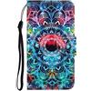 AIFILLE Cover a Portafoglio P Smart 2020 Colorato Mandala Fiori Modello Flip Rigida Custodia per Huawei P Smart 2020 6.21 Pollici 360 Antiurto Protettiva Bumper con Slot per Schede e Funzione Supporto