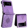 Tivenfezk Nadoli per Samsung Galaxy Z Flip 3 Cover,Flip PU Pelle Protettiva Custodia Goffratura Girasole Portafoglio