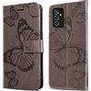 DENDICO Cover per Galaxy M52 5G, Portafoglio Custodia in PU Pelle per Samsung Galaxy M52 5G, Antiurto Cover a Libro con Slot per Carte, Grigio