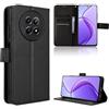 Rojeuinn Cover per Realme 12/12x 5G custodie,Premium Portafoglio Magnetica Flip Case,Custodia con fibra di carbonio-Nero