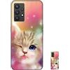 HopMore Nero Cover per Samsung Galaxy A52 5G / Samsung A52 4G Silicone Morbide Disegni Custodie Bella Custodia Antiurto Gomma Case Morbido Caso Gel AntiGraffio - Rosa Gatto