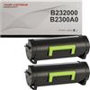 Genérico B232000 / B2300A0 Confezione 2 Cartucce di Toner Nero Compatibile con Lexmark B2338 B2442 B2546 B2650 MB2338 MB2442 MB2546 MB2650