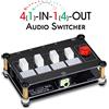Nobsound Commutatore audio a 4 vie Stereo Aux Little Bear da 3,5 mm, 4 (1)-IN-1 (4)-OUT