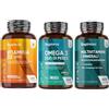 WeightWorld Vitamin D3 2000 UI, Omega 3 2000mg e Multivitaminico Completo Bundle, 400 + 400 Compresse + 240 Softgel, Vitamina D Colecalciferolo, Omega 3 Olio di Pesce, EPA, DHA, 27 Vitamine e Minerali