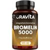 ORAVITA BROMELIN 5000 - Bromelina Forte Drenante 5000 + 2500 GDU/g - Anticellulite Ritenzione Idrica Linfodrenaggio Gambe Pesanti - 120 Capsule (2 MESI) Senza Glutine Made in Italy - Oravita