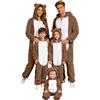 Kobilee Pigiama Natalizio Donna Lungo di Peluche Carino Pigiama Natalizio Coordinati Famiglia Cotone Invernale per Donna Uomo Bamino Caldo Comodo XXL
