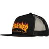 Thrasher Men's Embroidered Flame Logo Mesh Snapback Hat Black