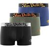 Von Dutch Vd/1/Bc/Pk3 Boxer Corti, Cachi/Arancione/Grigio/Blu Marino/Nero/Giallo, L (Pacco da 3) Uomo