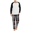 Kobilee Pigiami Uomo Cotone 2 Pezzi Caldo Sleepwear Casual Morbido Comode Loungewear da Casa Maniche Lunghe Pantaloni Lunghi Lungo Pigiama Uomo Set Pigiami Grigio Scuro XL