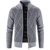 Kobilee Maglione Uomo Invernale Casual Slim Fit Cotone Cardigan Giacca Invernale Outdoor Manica Lunga Maglione Cashmere Elegante Leggero con Zip Maglioni Collo Alto Taglie Forti Maglione Lana