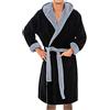 Kobilee Vestaglia Pile Uomo Invernale con Cappuccio Piscina Morbida Vestaglia Palestra Lunga Pigiama Pile Microfibra Cotone Flanella Accappatoio Robe Lungo Spugna