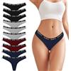 Uizuooy Perizoma Donna Slip Tanga in Cotone Colori Pacco da 10 BL-XL