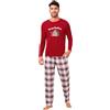 YesFashion Pigiama natalizio per famiglie, pigiama natalizio, set a maniche lunghe + pantaloni con motivo albero di Natale, per donne, uomini e bambini, Colore: rosso, S