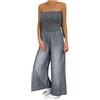 Kobilee Salopette Donna Jeans Playsuit Lunga Overall Tuta Intera Estiva Oversize Elegante Salopette Cotone Lino Jumpsuit Casual Pantaloni Larghi Monopezzi e Tutine Larghe Curvy