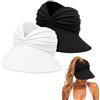 Cemssitu Women's UPF 50+ UV Protection Sun Visor Hat - Wide Brim Lightweight Foldable Ponytail cap for Summer Outdoor Walking Golf (2pcs-12)