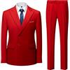 Kobilee Abito Cerimonia Uomo Due Pezzi Smoking Comode Abito da Sposo Abito Cerimonia Matrimonio Taglie Forti Curvy Tuta Cerimonia Business Moderni Vestiti Cotone 4XL Slim Fit Completo Elegante