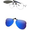 AOZAN Occhiali da sole polarizzati clip-on Flip Up per Ray-Ban RB6489 | RX6489 58 mm, protezione UV e vestibilità sicura, Capri blu., RB6489 58mm