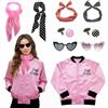 GOUYENG Costume Cosplay,Giacca anni '50,Costume da Carnevale,Cosplay Costumes,Costumei di Carnevale,Women's Pink Jacket,per Carnevales,Carnevali e Feste a Tema,Halloween