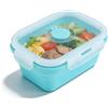 Cyrank Scatola per il pranzo in silicone con coperchi, scatola per il pranzo pieghevole Contenitori per la preparazione dei pasti Contenitori 4 dimensioni per bambini/uomo/donna/cucina/casa(1200ML-Verde)
