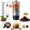 Astur Group Macchina Caffè Portatile Capsule Ricaricabile USB, Macchina da Caffè Portatile Multicapsula e Caffè Macinato con Riscaldamento Automatico, Ideale per Viaggi, Campeggio, Ufficio e Auto (Argento)
