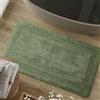Wecon Home Basics Knut - Tappeto bagno morbido e goffrato in cotone con bordatura - Antiscivolo e lavabile (60 x 100 cm, verde)