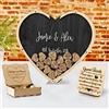 Collienght Personalizzato Matrimonio Libro degli ospiti alternativa Cornice in Legno Di Nozze con cuori vuoti da scrivere Guestbook per il battesimo, Regali di Nozze, Rustic Prenota