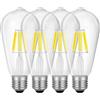 Jiehe Lampadina LED E27 6W ST64 Vintage Edison Bianco Caldo 2700K | 820LM, Non Dimmerabile, AC 220-240V, 4 Pezzi
