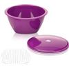 Börner Ciotola Insalatiera Multimaker (Viola) - Ciotola Insalatiera con Coperchio e Setaccio - Adatta per Microonde e Congelatore - Set Ciotola Insalatiera per Conservare Freschezza