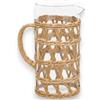 KORAT - Caraffa in Vetro Borosilicato 1,5 Litri con Rivestimento in Rattan Naturale, Brocca Acqua e Bevande, Manico Ergonomico, Design Elegante per Tavola e Cucina