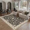 PureCozy Vintage Tappeto Salotto 160x230cm Nero Oro Soggiorno Antiscivolo Lavabile in Lavatrice Tappeti Camera da Letto Grande Ufficio Tapette Cameretta Bambino Carpet Pelo Corto Rug