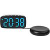 Sumsoctober Sveglia per chi dorme pesante o non udente, sveglia forte con scuotitore da letto, sveglia per sordi con vibrazione, dimmer e volume regolabili, porta di ricarica USB (B)