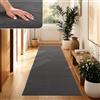 Paco Home Tappeto Moderno e Morbido per Soggiorno a Pelo Corto Lavabile Fluffy Uni Effetto Pelliccia Senza Tempo Elegante Antiscivolo Facile da Pulire, Dimensione:80x300 cm, Colore:Antracite