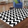 Rururug Tappeto Moderno Salotto Antiscivolo Tappeti Moderni Soggiorno Lavabile Design motivo a onde in bianco e nero 100 x 160 cm