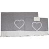 Russo Tessuti Set Coordinato Copriforno Cuore Stampato Coprifornello 5 Fuochi Balza Bonheur -Grigio-Forno+fornello