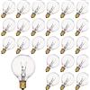 SUNSGNE Lampadine di ricambio per illuminazione esterna, G40, 25 pezzi, E12, IP44, UL, bianco caldo per illuminazione terrazzo, decorazione per feste, matrimoni, 7 W, 220 V-240 V