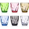 TIE-DailyNec 6 Pezzi Set di Bicchieri da Acqua in Plastica, 300ml Bicchieri da Bere in Plastica, Bicchieri da Bere Colorati Impilabili Riutilizzabili, Bicchieri da Campeggio Impilabili per Picnic