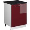 Vicco Mobiletto base cucina Fame-Line, Bordeaux lucido/Bianco, 60 cm