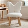 chairus Poltroncina per Bambini con Schienale a Forma di Farfalla Poltrone per Camerette in Pelliccia Sintetica Divanetto Bambini in Legno per Soggiorno/Camerette/Regalo, Bianco