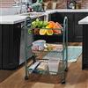 REPLOOD Carrello in Metallo Klepro Carrellino per Cucina 3 Ripiani 47x31x75 cm con Ruote