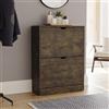 Vida Designs Scarpiera a 2 cassetti, salvaspazio, sottile, con 2 cassetti ribaltabili, per corridoio e soggiorno, certificata FSC 100 (legno scuro)