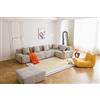 MILYsofa Divano modulare angolare, 5 posti con penisola, tessuto chenille, fodere dei cuscini removibili (Beige Sabbia, 5 posti con penisola)