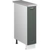 Vicco Armadio cucina dispensa alto Fame-Line, Verde-oro rustico/Bianco, 20 cm, PL Marmo, per la combinazione con altri moduli della serie Fame-Line