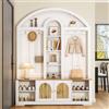 SUKY Armadio multifunzionale, ingresso con scarpiera, ripiani e ganci. Armadio guardaroba dal design moderno e pratico spazio, 150 x 40 x 195 cm (bianco)