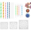 Fozriybefy 16 Pezzi Mandala Punteggia Gli Strumenti per Dipingere Le Rocce Mandala Stencil Kit Strumenti per Scolpire L'Argilla con Stilo Un Sfera