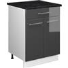Vicco Mobile base Fame-Line, Antracite lucido/Bianco, 60 cm