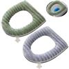 QUNXON Copri sedile WC con chiusura lampo, lavabile, 2 pezzi, 43,5 x 37,5 cm, in peluche con manico, impermeabile in PU sul retro, copriwater per WC ovali