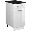 Vicco Mobile base Fame-Line, Bianco lucido/Bianco, 40 cm