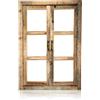 Blümelhuber Finestra decorativa vintage da stalla in stile country con cornice e 2 ante - Finestra decorativa da appendere senza vetro