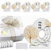 Regalami Set 5 Bomboniere Calendario Perpetuo Albero della Vita - Calendario Infinito con Ruote Girevoli 12x12 cm - Bomboniera Completa (5, Rotondo)